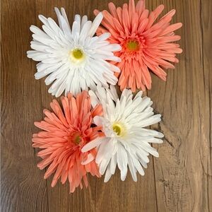Elegant White and Coral Faux Flower Set